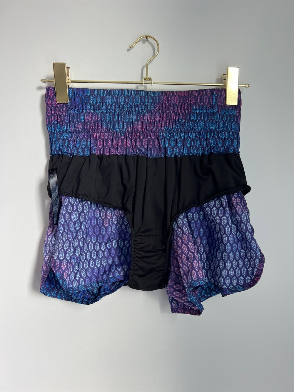 FP Movement by Free People | High-Waist Patterned Shorts in Blue & Purple Size S - Picture 8 of 16